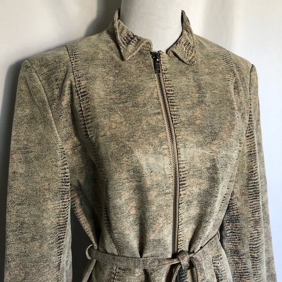 Lucid, Ltd. Leather Reptile Trench Coat - Picture 4 of 16